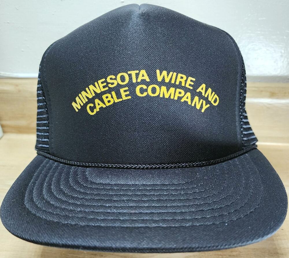 Otto Hat Minnesota Wire and Cable Company Men's Adjustable Black Trucker Cap